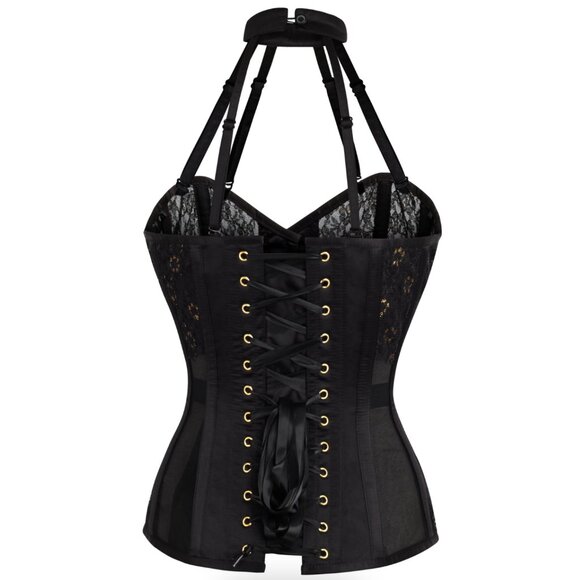 NWT Black Mesh Overbust Lingerie Corset - Picture 5 of 8